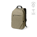 Zaino da 18l in rPET 300D con tasca frontale con zip e tasca laterale 15,6” color camel