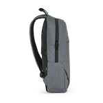 Zaino da 18l in rPET 300D con tasca frontale con zip e tasca laterale 15,6” color grigio chiaro terza vista