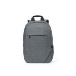 Zaino da 18l in rPET 300D con tasca frontale con zip e tasca laterale 15,6” color grigio chiaro vista frontale