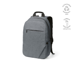 Zaino da 18l in rPET 300D con tasca frontale con zip e tasca laterale 15,6” color grigio chiaro