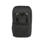 Zaino da 18 litri in poliestere riciclato con tasca per pc portatile color nero seconda vista frontale
