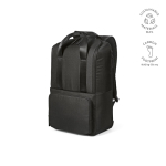 Zaino da 18 litri in poliestere riciclato con tasca per pc portatile color nero