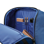 Zaino da 18 litri in poliestere riciclato con tasca per pc portatile color blu quinta vista dettaglio