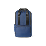 Zaino da 18 litri in poliestere riciclato con tasca per pc portatile color blu vista frontale