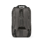 Zaino da 18 litri in poliestere riciclato con tasca per pc portatile color grigio vista posteriore