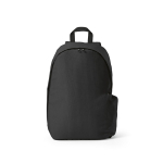 Zaino da 23 litri in rPET con finitura ripstop e tasca per pc da 15,6'' color nero vista frontale