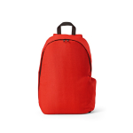 Zaino da 23 litri in rPET con finitura ripstop e tasca per pc da 15,6'' color rosso vista frontale