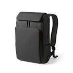 Zaino da 20l in ecopelle con tasca imbottita posteriore per pc portatili color nero