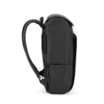 Zaino da 20l in ecopelle con tasca imbottita posteriore per pc portatili color nero terza vista