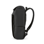 Zaino da 20l in ecopelle con tasca imbottita posteriore per pc portatili color nero quarta vista