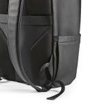 Zaino da 20l in ecopelle con tasca imbottita posteriore per pc portatili color nero quinta vista dettaglio
