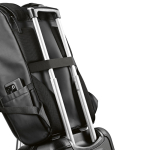 Zaino da 20l in ecopelle con tasca imbottita posteriore per pc portatili color nero vista dettaglio