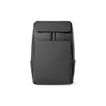 Zaino da 20l in ecopelle con tasca imbottita posteriore per pc portatili color nero vista frontale
