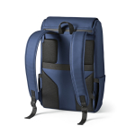 Zaino da 20l in ecopelle con tasca imbottita posteriore per pc portatili color blu seconda vista