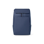 Zaino da 20l in ecopelle con tasca imbottita posteriore per pc portatili color blu vista frontale