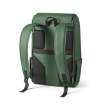 Zaino da 20l in ecopelle con tasca imbottita posteriore per pc portatili color verde seconda vista