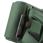 Zaino da 20l in ecopelle con tasca imbottita posteriore per pc portatili color verde seconda vista dettaglio