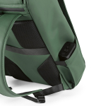 Zaino da 20l in ecopelle con tasca imbottita posteriore per pc portatili color verde terza vista dettaglio