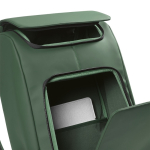 Zaino da 20l in ecopelle con tasca imbottita posteriore per pc portatili color verde quinta vista dettaglio