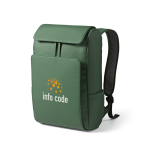 Zaino da 20l in ecopelle con tasca imbottita posteriore per pc portatili color verde