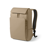Zaino da 20l in ecopelle con tasca imbottita posteriore per pc portatili color camel