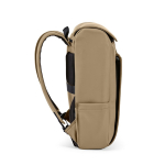 Zaino da 20l in ecopelle con tasca imbottita posteriore per pc portatili color camel terza vista