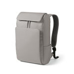 Zaino da 20l in ecopelle con tasca imbottita posteriore per pc portatili color grigio chiaro