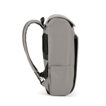 Zaino da 20l in ecopelle con tasca imbottita posteriore per pc portatili color grigio chiaro terza vista