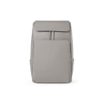 Zaino da 20l in ecopelle con tasca imbottita posteriore per pc portatili color grigio chiaro vista frontale