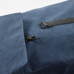 Zaino in cotone riciclato con dettagli in pelle sintetica 25L color blu quarta vista dettaglio