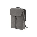 Zaino in cotone riciclato con dettagli in pelle sintetica 25L color grigio scuro