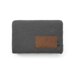 Coperta in lana e plastica riciclata con patch personalizzata 270 g/m2 color grigio scuro vista frontale
