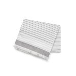 Coperta in cotone riciclato a righe 220 g/m2 color grigio scuro vista frontale