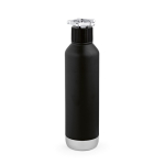 Borraccia in acciaio riciclato a doppia parete con tappo a ruota 750 ml color nero