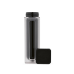 Borraccia in plastica riciclata con esclusiva chiusura girevole 500ml color nero seconda vista