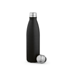 Borraccia in acciaio inox riciclato con tappo anti goccia da 500ml color nero seconda vista