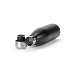 Borraccia in acciaio inox riciclato con tappo anti goccia da 500ml color nero terza vista