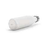 Borraccia in acciaio inox riciclato con tappo anti goccia da 500ml color bianco quarta vista