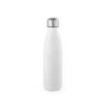 Borraccia in acciaio inox riciclato con tappo anti goccia da 500ml color bianco vista posteriore