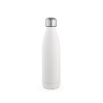 Borraccia in acciaio inox riciclato con tappo anti goccia da 500ml color bianco vista frontale