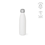 Borraccia in acciaio inox riciclato con tappo anti goccia da 500ml color bianco