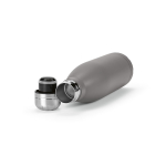 Borraccia in acciaio inox riciclato con tappo anti goccia da 500ml color grigio terza vista