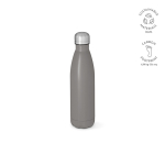 Borraccia in acciaio inox riciclato con tappo anti goccia da 500ml color grigio