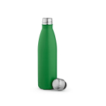 Borraccia in acciaio inox riciclato con tappo anti goccia da 500ml color verde seconda vista