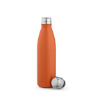 Borraccia in acciaio inox riciclato con tappo anti goccia da 500ml color arancione seconda vista