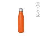Borraccia in acciaio inox riciclato con tappo anti goccia da 500ml color arancione