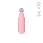 Borraccia in acciaio inox riciclato con tappo anti goccia da 500ml color rosa