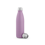 Borraccia in acciaio inox riciclato con tappo anti goccia da 500ml color viola seconda vista