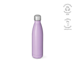 Borraccia in acciaio inox riciclato con tappo anti goccia da 500ml color viola