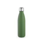 Borraccia in acciaio inox riciclato con tappo anti goccia da 500ml color verde militare vista frontale